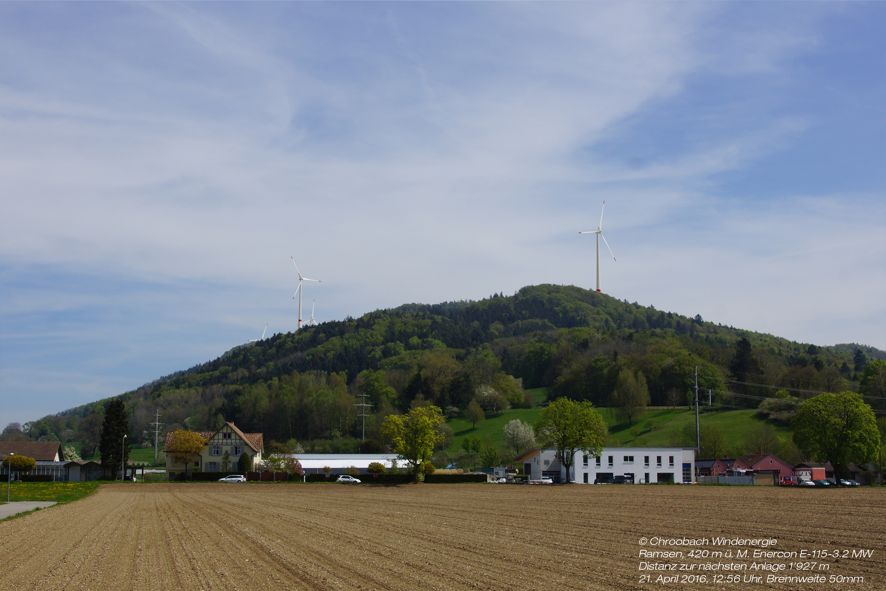 Visualisierung Windpark Chroobach Standort Ramsen 